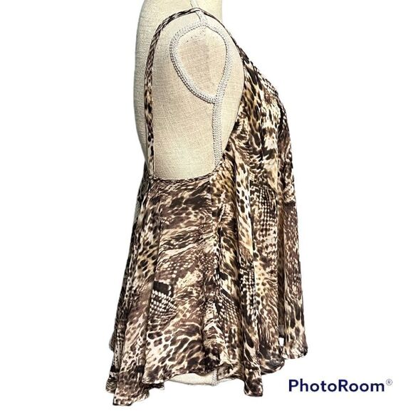 Show Me Your MuMu Silky animal print hi-low Flowy tank top - Picture 3 of 4